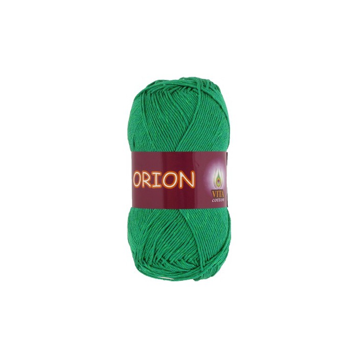 Пряжа Vita-cotton "Orion" 4576 Зелёный 77% мерсиризированный хлопок 23% вискоза 170м 50гр