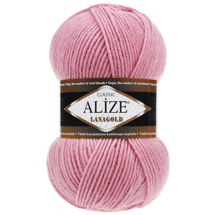 Пряжа Alize "Lanagold"  98 розовый 49% шерсть, 51% акрил 100 гр 240 метров