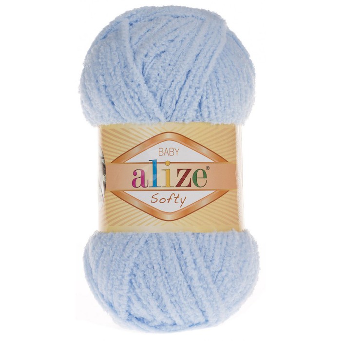 Пряжа Alize "Softy" 183 цв. Светло-голубой 100% микрополиэстр 50гр. 115м