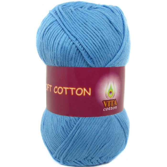 Пряжа Vita-cotton "Soft cotton" 1820 Небесно-голубой 100% хлопок 175 м 50гр