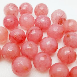 Бусина Агат цв.розовый граненая d 10 мм