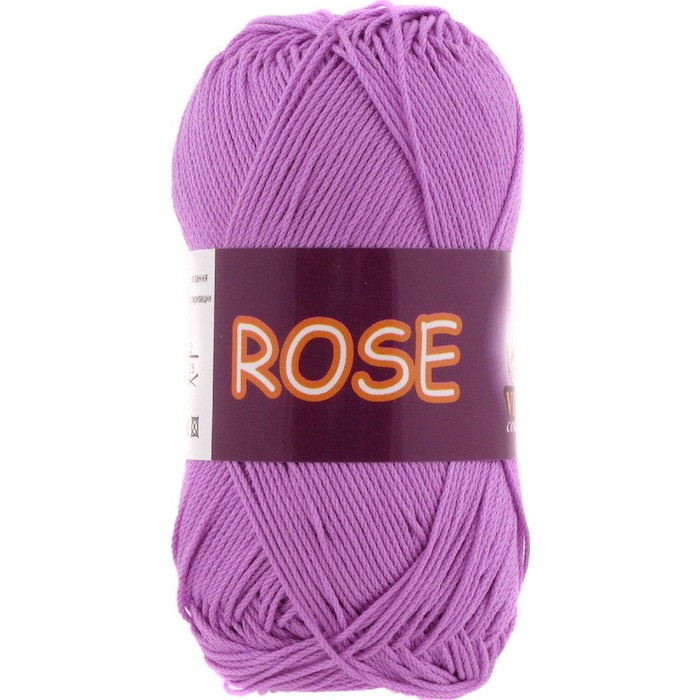 Пряжа Vita-cotton "Rose" 3934 Светлый цикламен 100% хлопок двойной мерсеризации 150м 50 гр