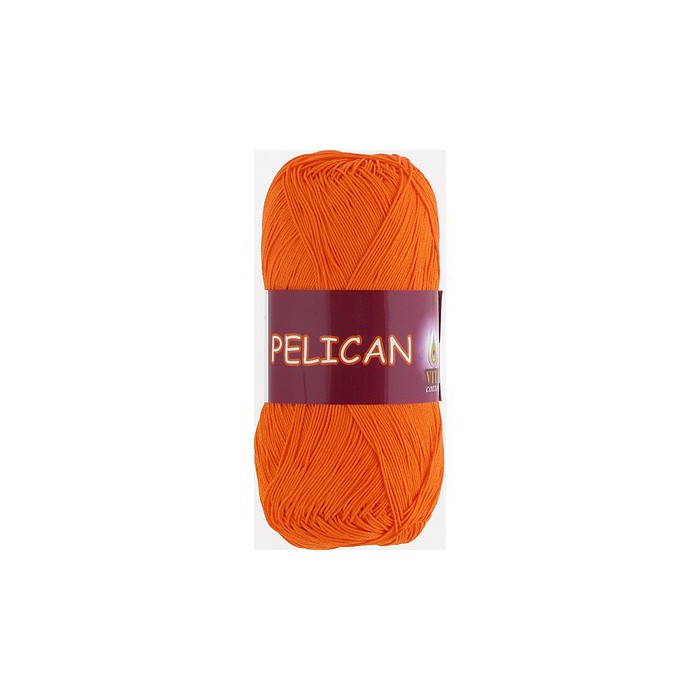 Пряжа Vita-cotton "Pelican" 3994 Морковный 100% хлопок двойной мерсеризации 330м 50гр