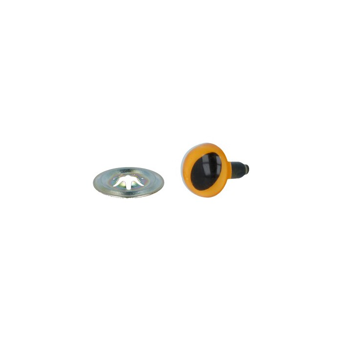 "HobbyBe" Глаза с кошачьим зрачком с шайбами d12 мм цв.оранжевый