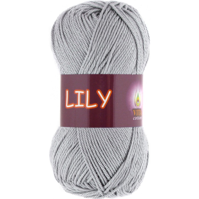 Пряжа Vita-cotton "Lily" 1605 Тёмное серебро 100% мерсеризованный хлопок 125 м 50 г