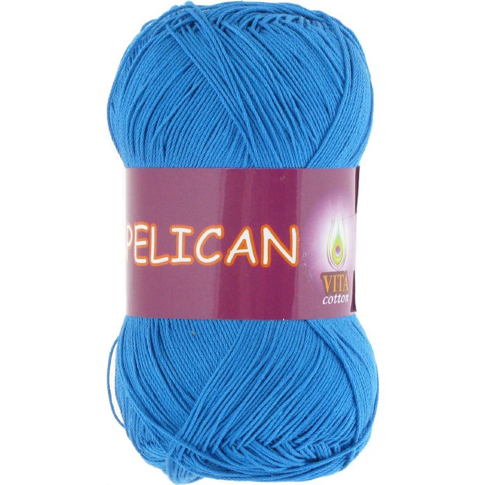 Пряжа Vita-cotton "Pelican" 4000 Ярко-голубой 100% хлопок двойной мерсеризации 330м 50гр