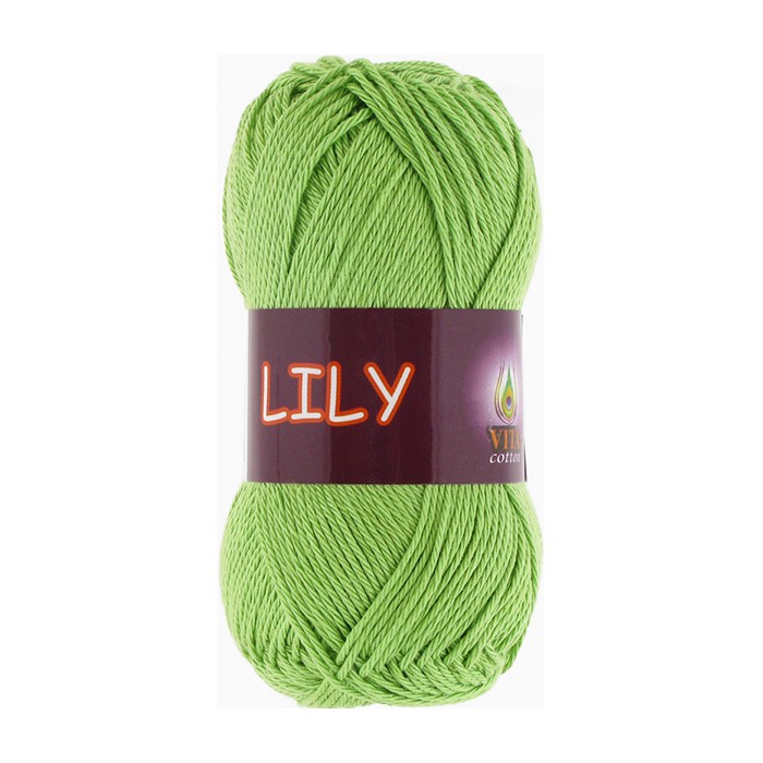 Пряжа Vita-cotton "Lily" 1609 Молодая зелень 100% мерсеризованный хлопок 125 м 50 г