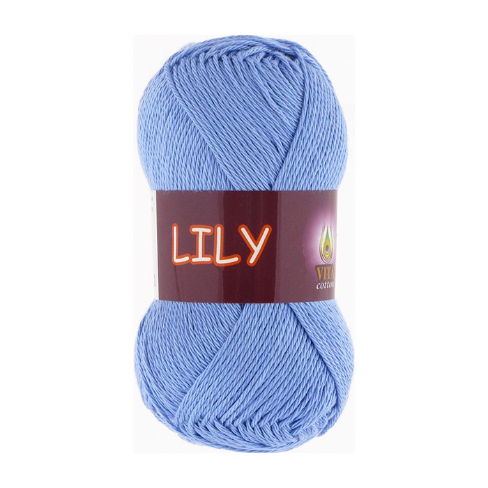 Пряжа Vita-cotton "Lily" 1616 Голубой 100% мерсеризованный хлопок 125 м 50 г