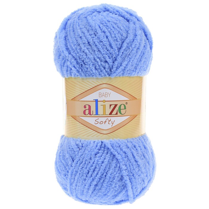 Пряжа Alize "Softy" 040 цв. Голубой 100% микрополиэстр 50гр. 115м