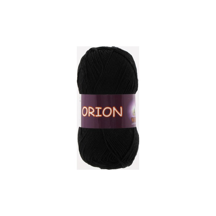 Пряжа Vita-cotton "Orion" 4552 Чёрный 77% мерсиризированный хлопок 23% вискоза 170м 50гр